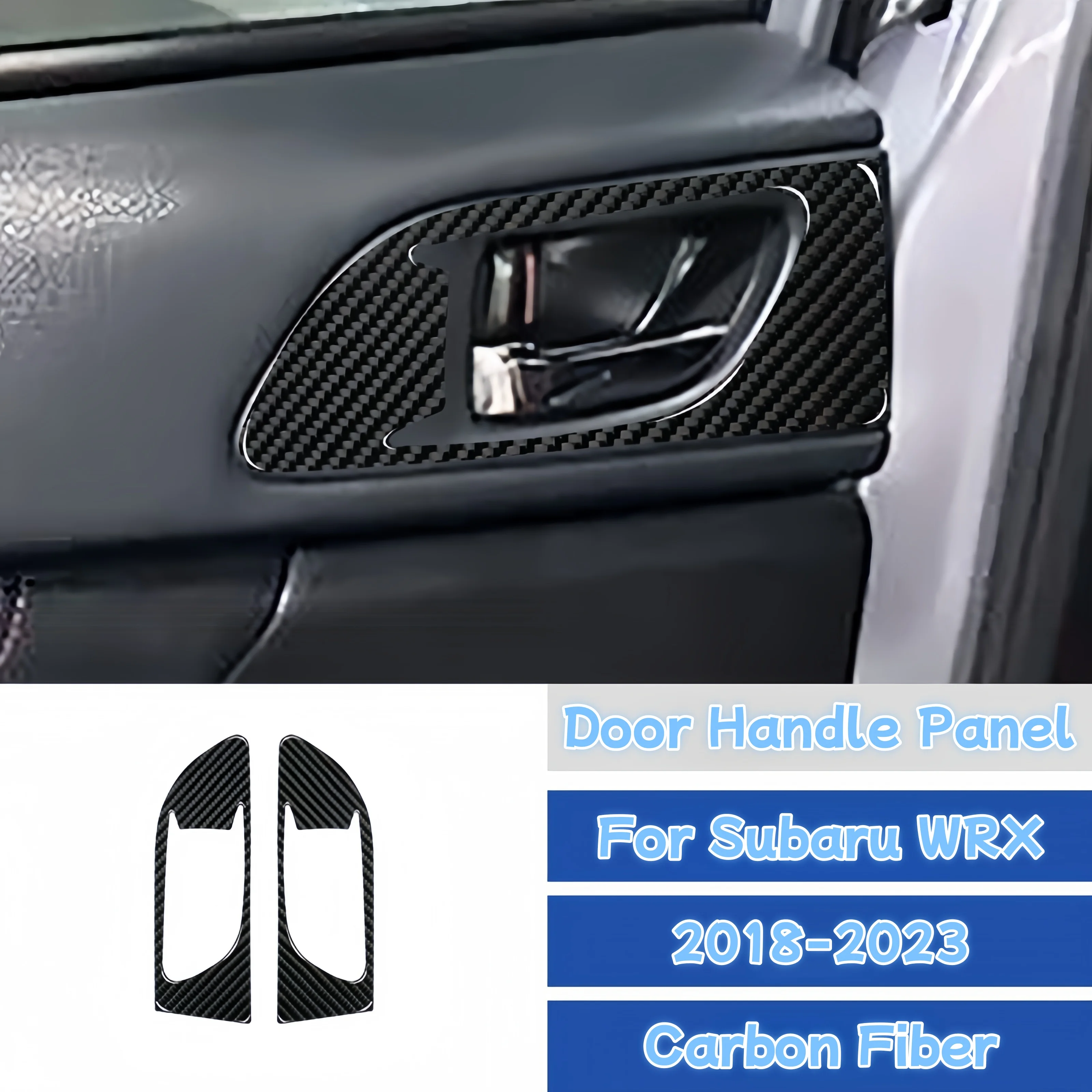 

Для Subaru WRX 2018 2019 2020 2021-2023 углеродное волокно, внутренняя дверная ручка автомобиля, панель, декоративная наклейка, аксессуары