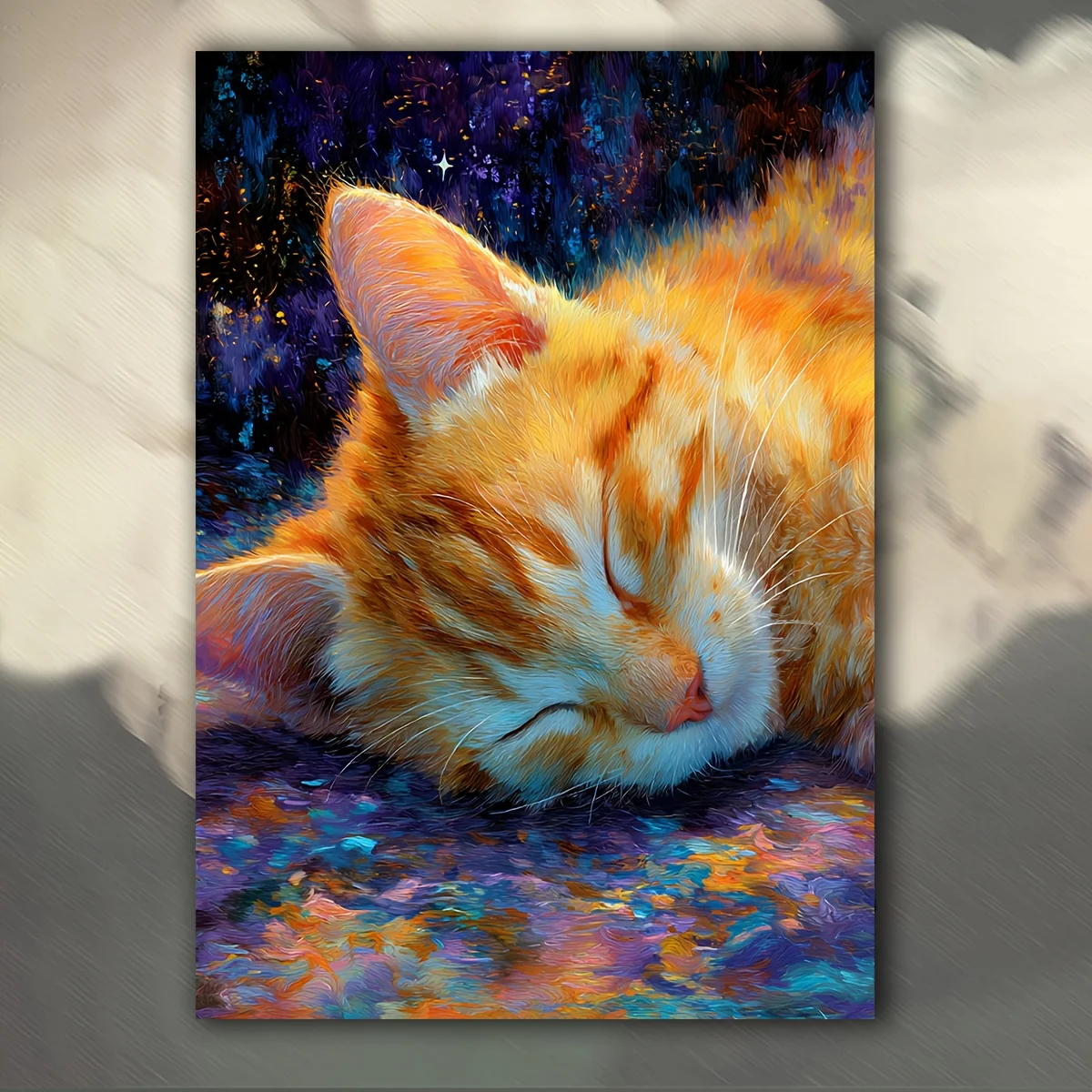 

500/1000/1200/2000PCS Puzzles for Adults Orange Cat Dreamy Starry Sky,Jigsaw Puzzles Brain Challenge Game Gifts Home Decor