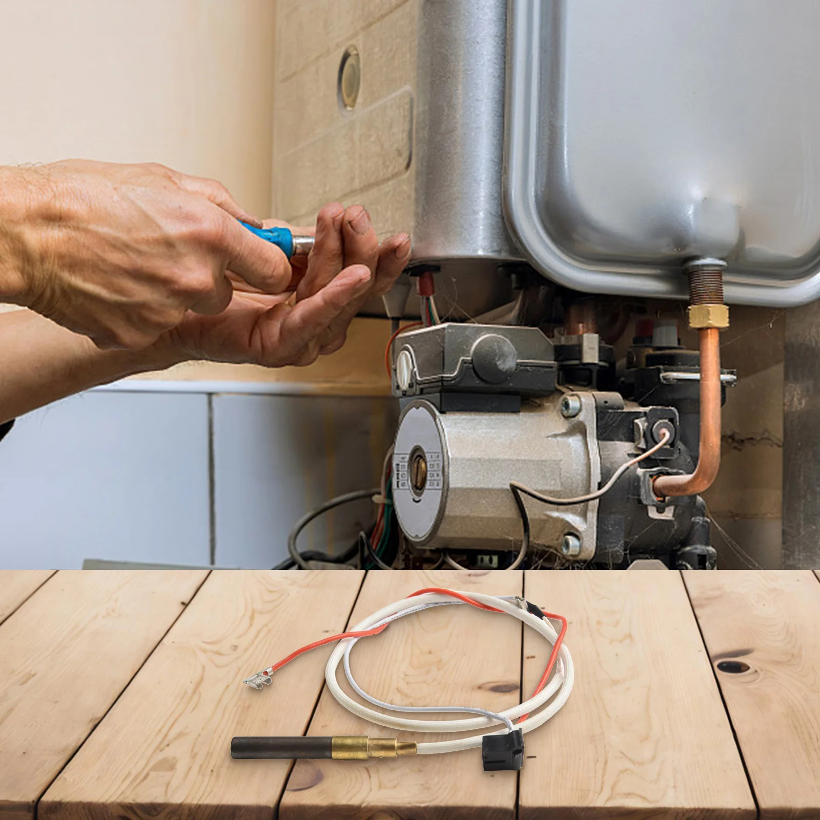 سخان مياه يعمل بالغاز صمام غاز Thermopile متوافق مع نماذج مختلفة الحد الأدنى لدرجة حرارة التشغيل 750mV