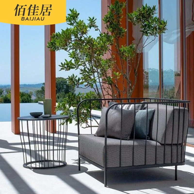 Outdoor simple leisure courtyard garden sofa project high-end villa aluminum design furniture balcony combination outdoor