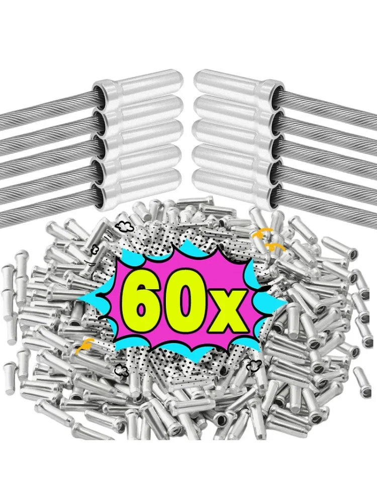 Embouts de câble de vélo pour capuchons de commande de frein et de dérailleur, pièces de réparation et d'entretien de vélo, embout en aluminium, 60/20 pièces