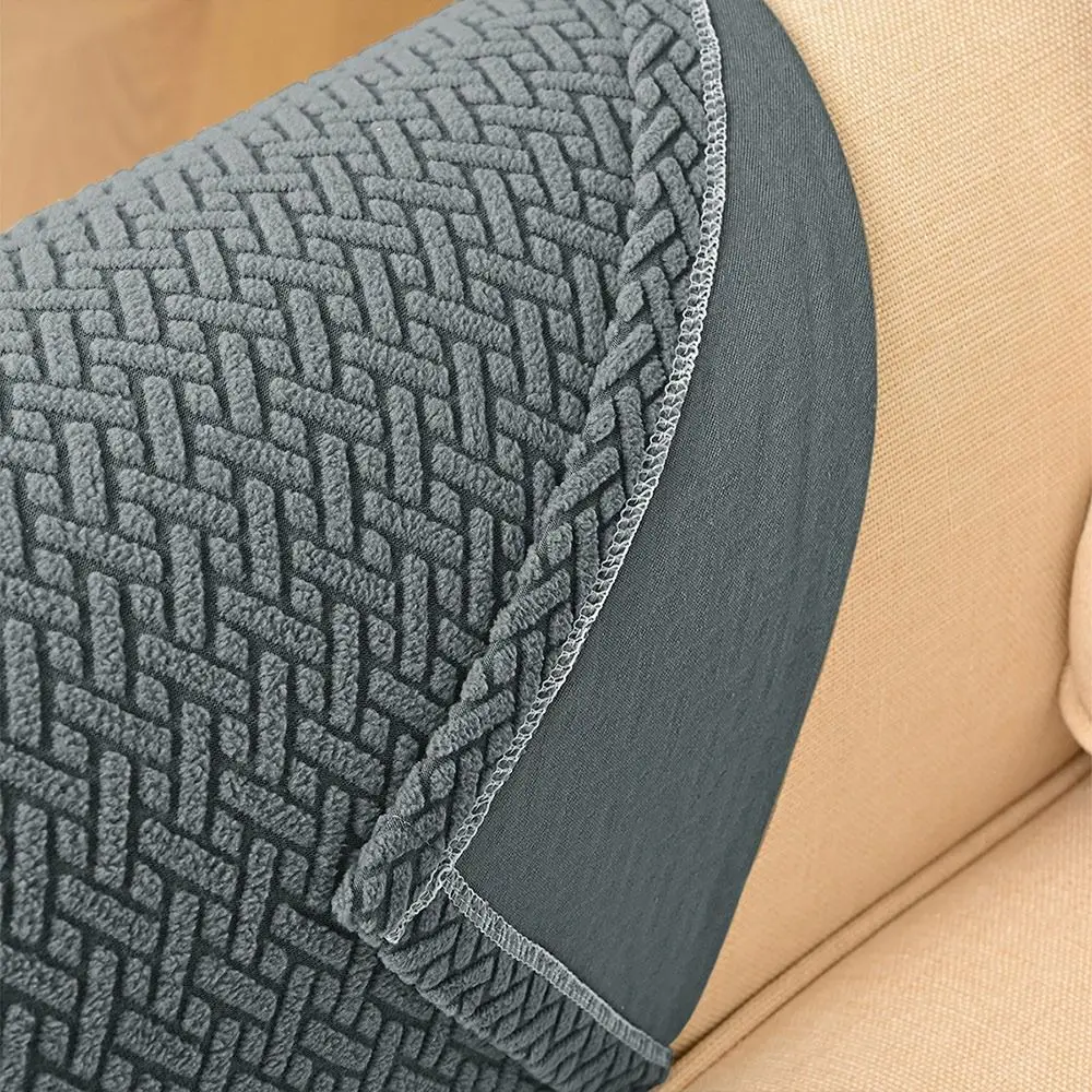1Pair Stretch Sofa Armrest Cover Elastic Anti Slip Sofa Cover Jacquard Fabric Couch Arm Protector for Home Furniture Decor