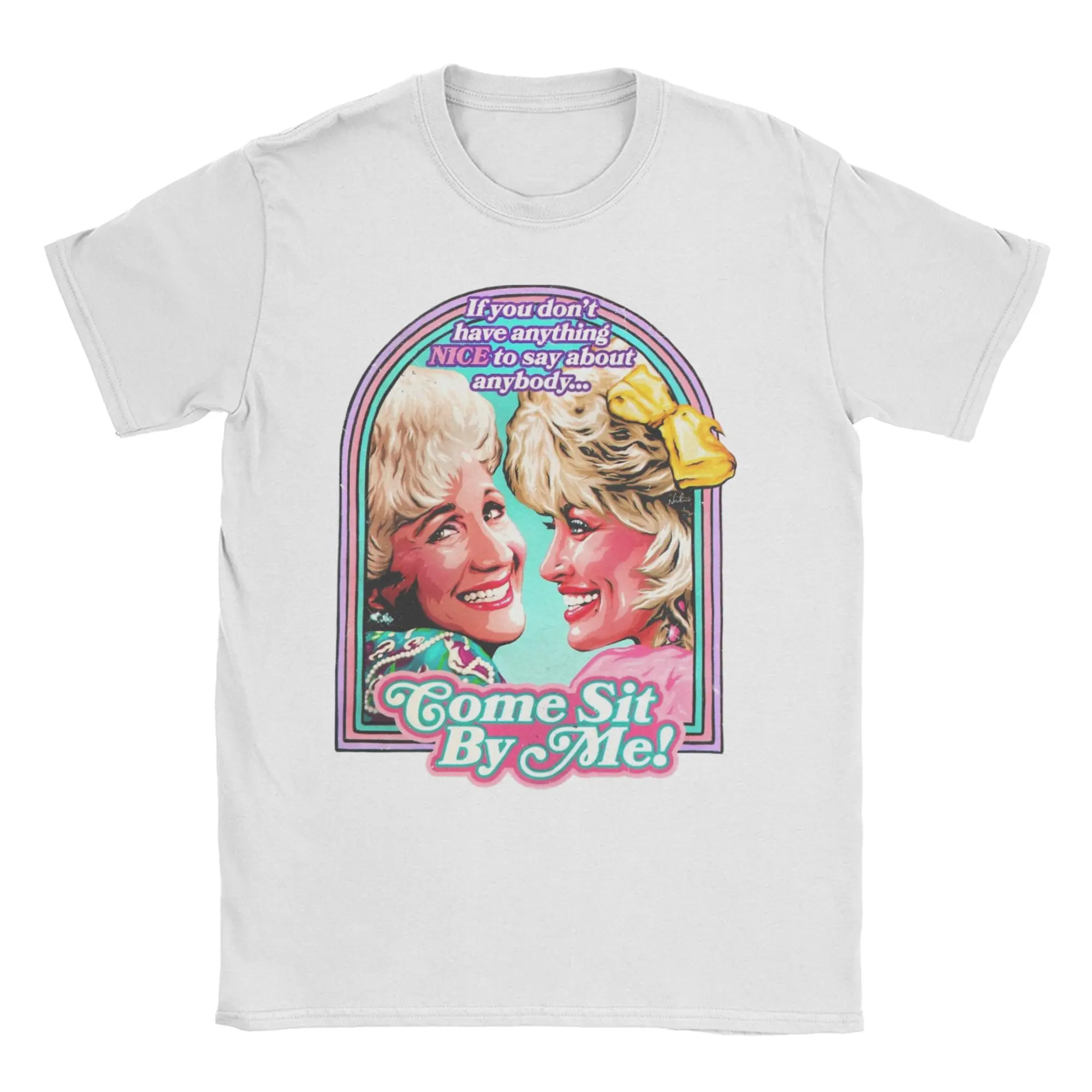 Men Women Come Sit By Me! Dolly Parton T Shirt  100% Cotton Tops Vintage Short Sleeve Crewneck Tees Graphic T-Shirt