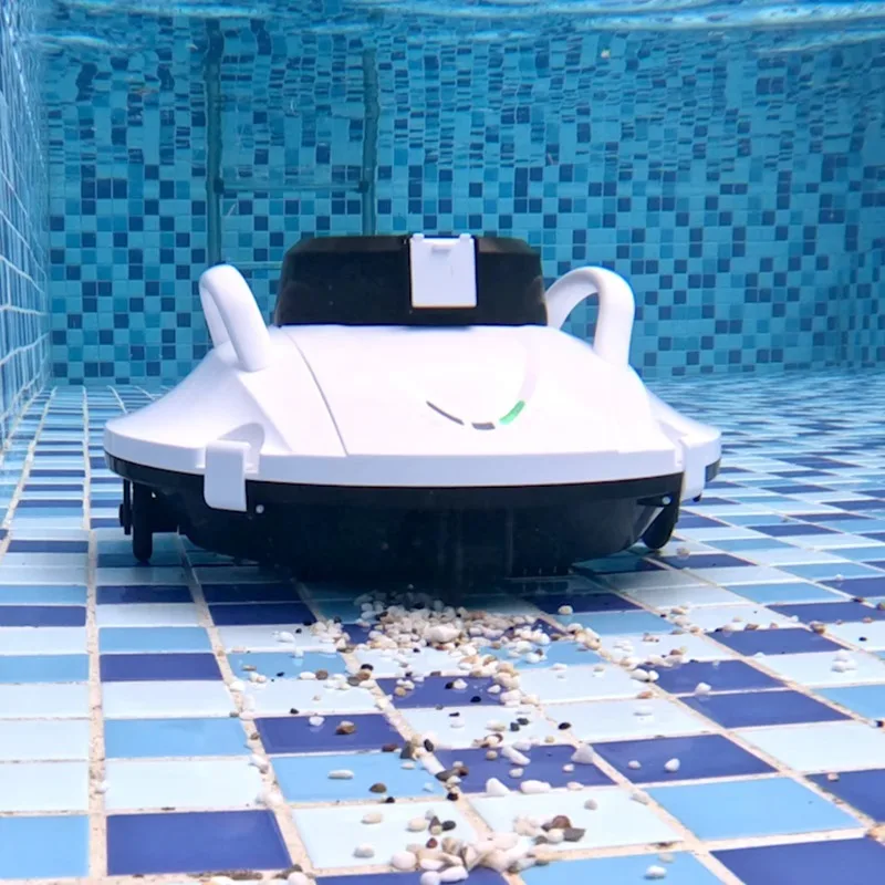 Custom Logo Wireless Strong Suction Dual Motors Piscina Above Ground Flat Cordless Automatic Swimming Cleaner Pool Robot