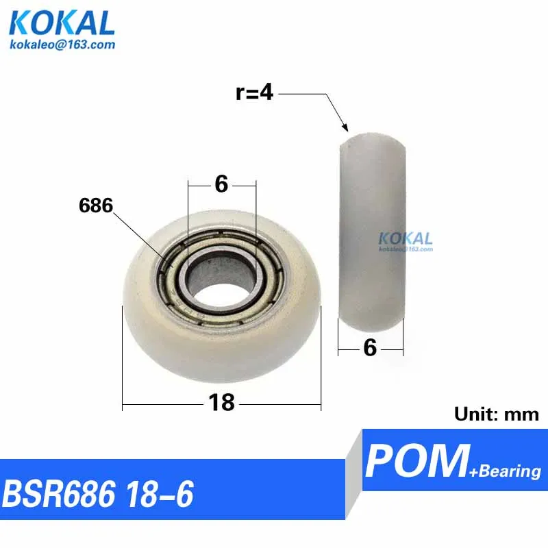 [R-ID6] Free Shipping 10PCS 626zz 696zz ball bearing Inner Diameter 6MM plastic coated roller wheel 22-35MM round wheel pulley