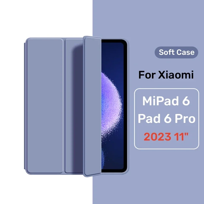 For Xiaomi Pad 6 2023 Case Flip Stand Magnetic Silicone Soft TPU Back Cover for Xiaomi Pad 6 Pro Case Mi Pad 5/Pad5 Pro 11 inch