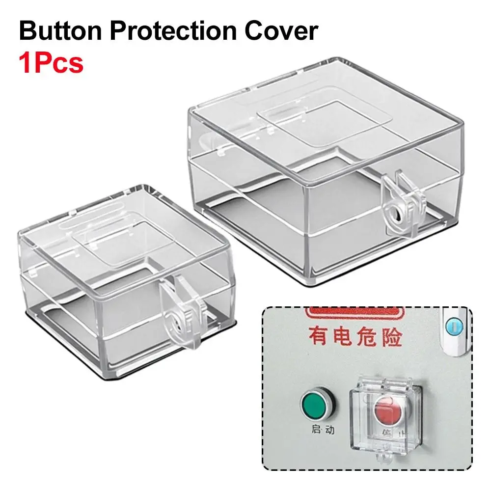1Pcs 40/50/60mm Button Protection Cover Transparent PC Switch Protective Cover Lockable Flip Design Changeover Switch Cover