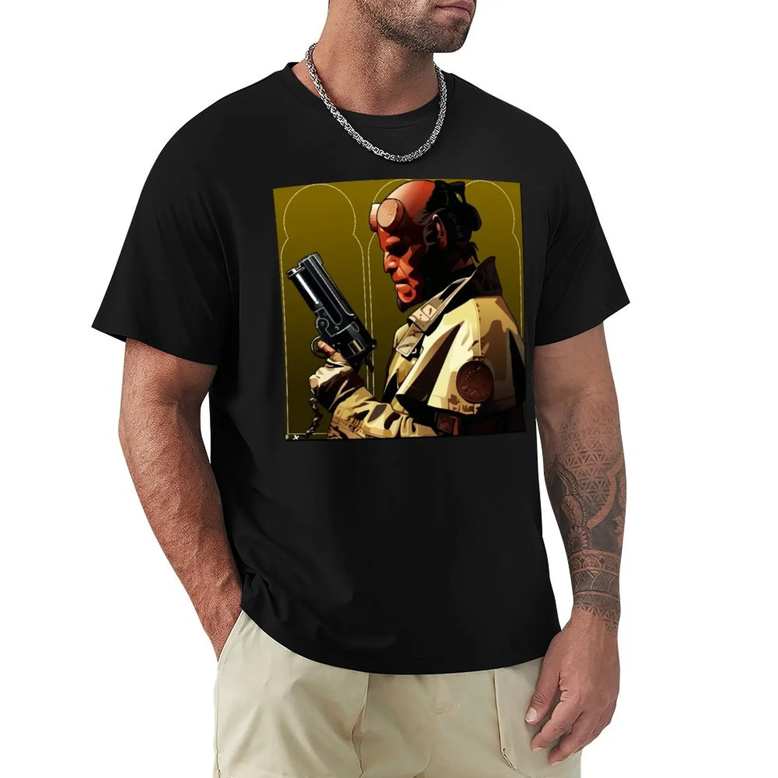 Hellboy T-Shirt Fashion Casual Short Sleeve T-Shirt