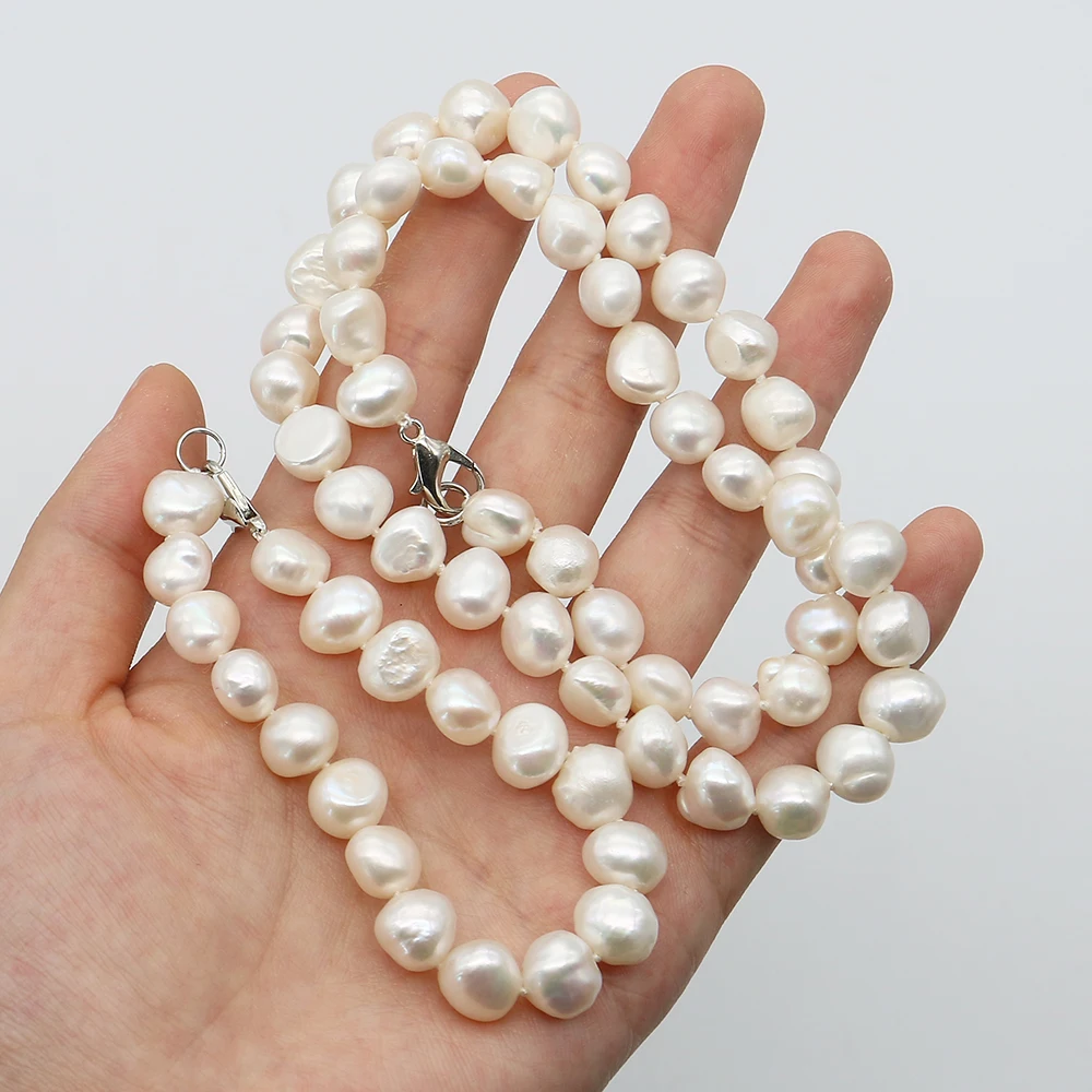 

Белый классический натуральный пресноводный жемчуг неправильной формы в стиле барокко, ожерелье из бисера с прямыми отверстиями, ювелирный аксессуар, подарок, материал для рукоделия