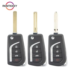 REMTEKEY Folding Remote Car Key Shell Case 4 Buttons VA2/TOY43/TOY48 Blade for Toyota Hilux Corolla Camry