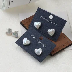 HENGSHENG 10-11mm Big Baroque Heart Shape Freshwater Pearl Stud Earrings 925 Sterling Silver Earrings Jewelry Gift for Lover