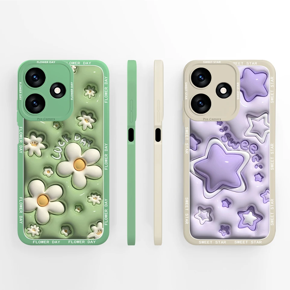 Custodia per Tecno Spark 10 10 Pro 10C bellissimi fiori retrò custodia protettiva in Silicone liquido Coque per Spark10 10Pro 10 C Funda