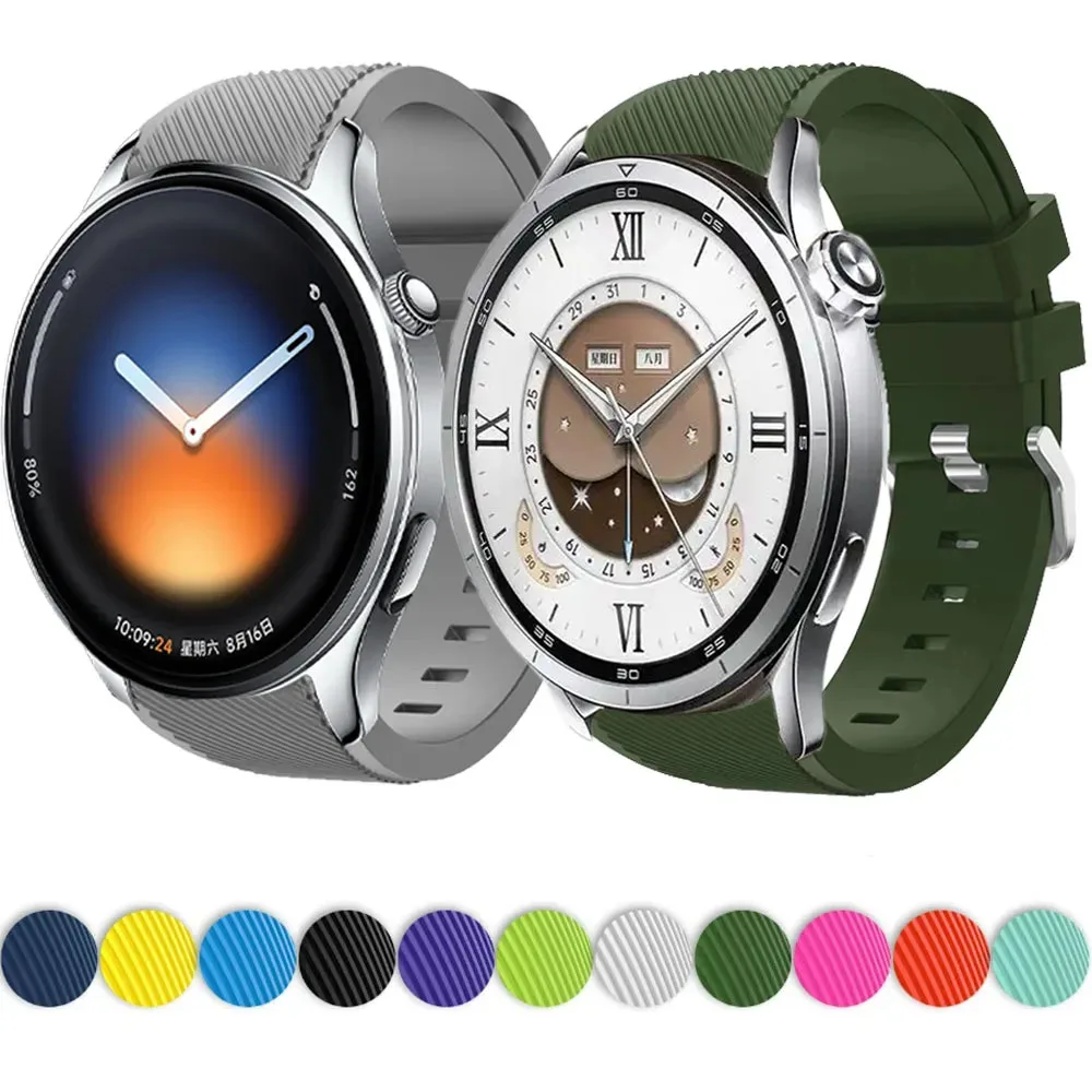 22mm Textured Silicone Strap for Xiaomi Watch 5/S4 Sport/S5-4-3-2 Soft Bracelet Band For Realme Watch 5/S/OPPO Watch S/X2/4 Pro