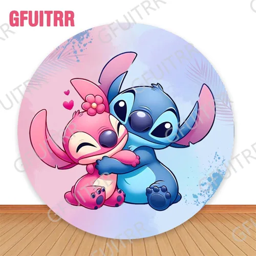 Imagen 2 del producto Fondo redondo de Ángel de punto, cubiertas de cilindro para Baby Shower, decoración de fiesta de cumpleaños para niños, cubiertas circulares, fondo fotográfico