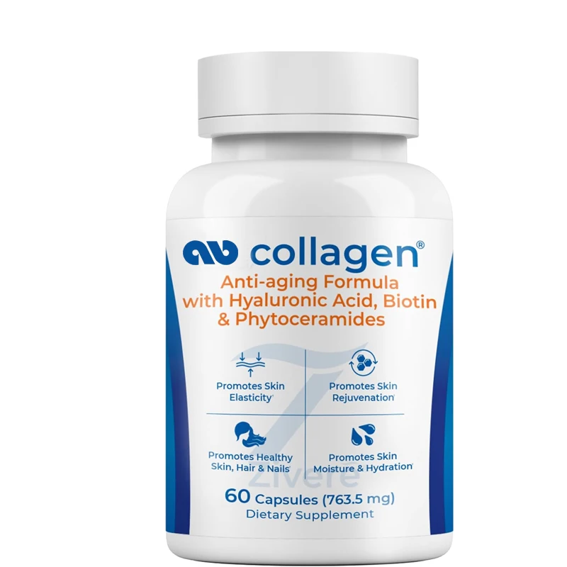 

Ocean collagen capsules contain hyaluronic acid, biotin - advanced anti-aging supplements for skin, hair, and nails -60 capsules