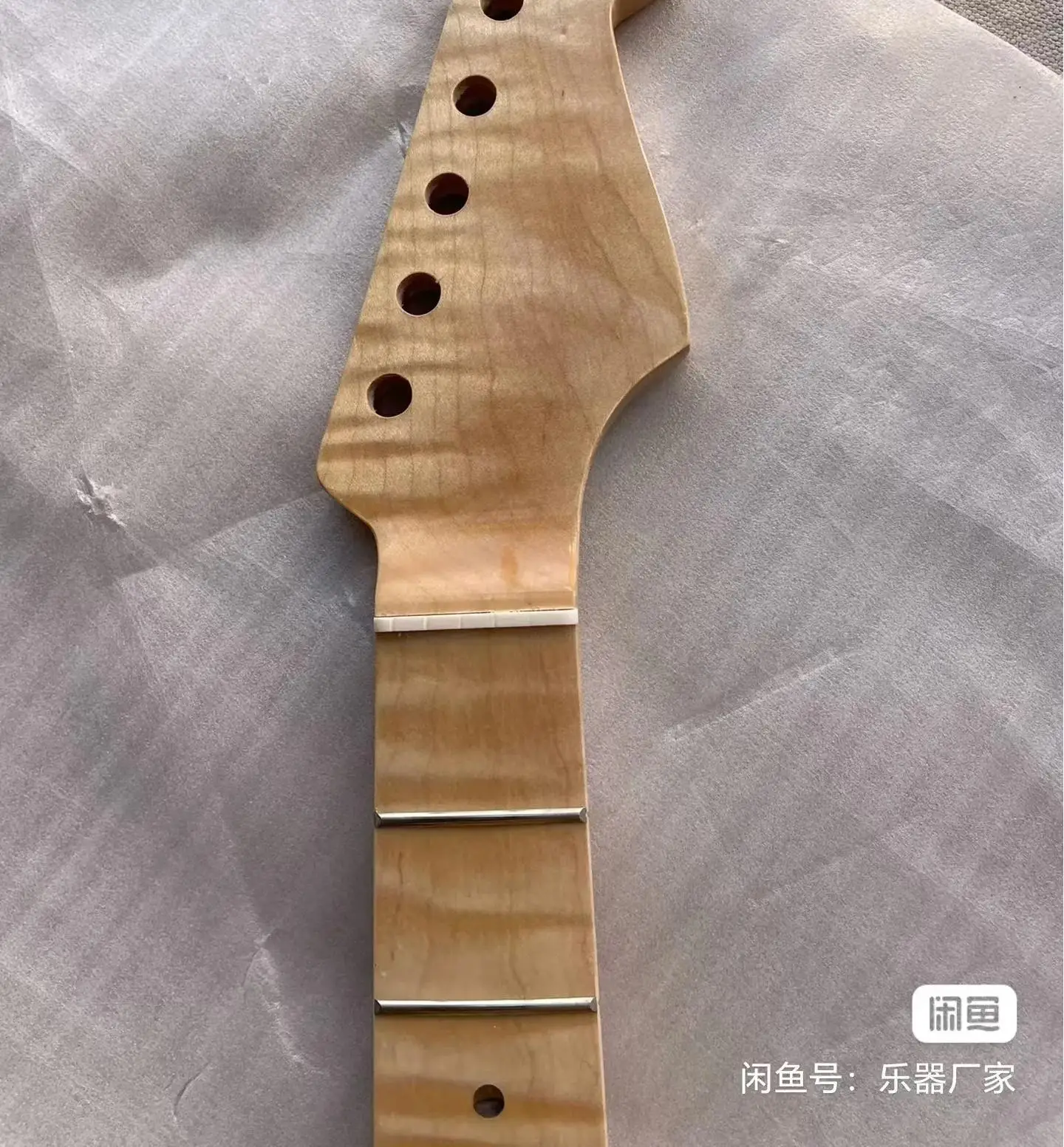 Electric Guitar Neck Tiger Print Canadian Maple One Piece 21 Product Original Wood Color Gloss Nitrocellulose Paint