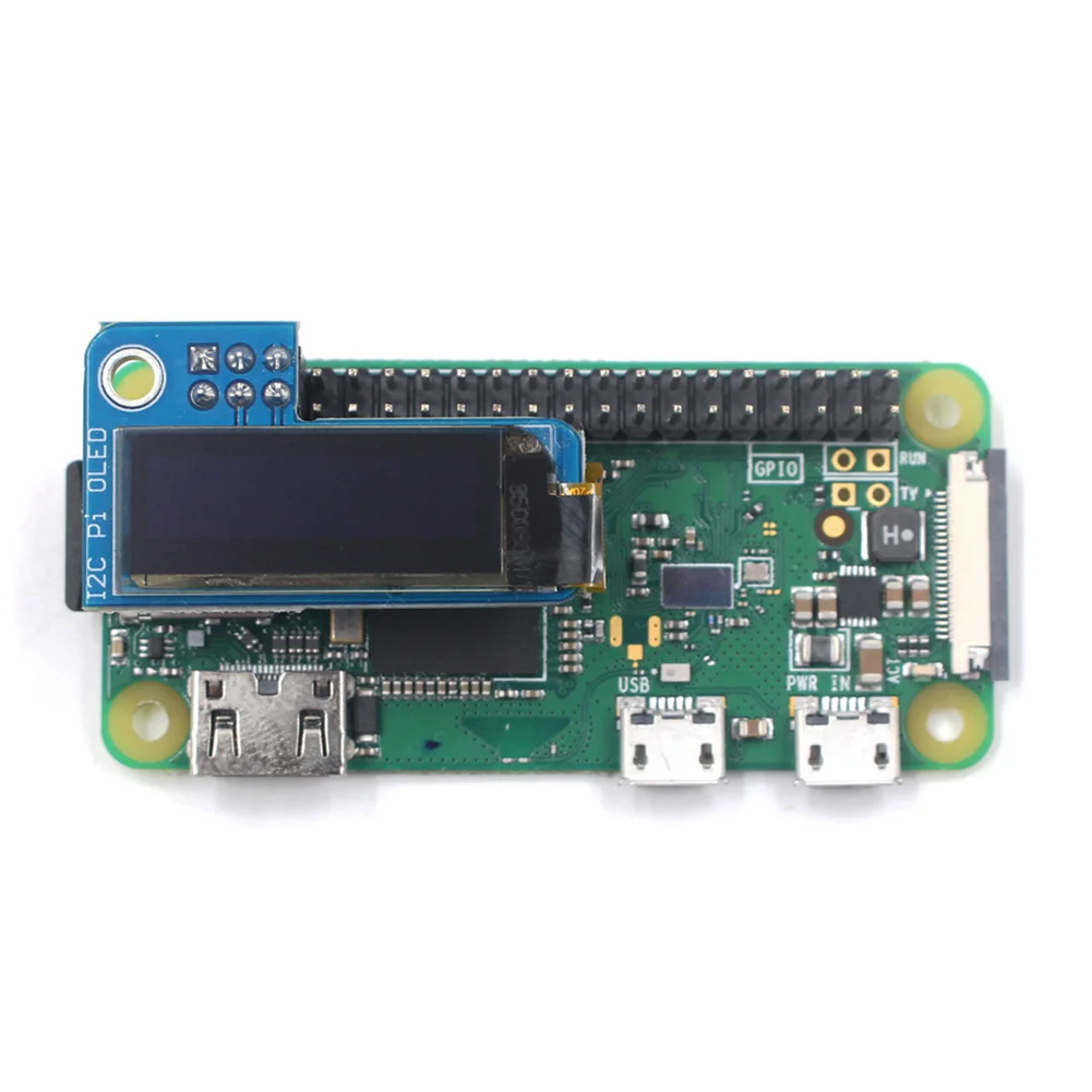 0.91インチ OLED ディスプレイモジュール 128x32 I2C SSD1306 ブルースクリーン Raspberry Pi 4/3B+/Zero 用 Arduino と互換性あり