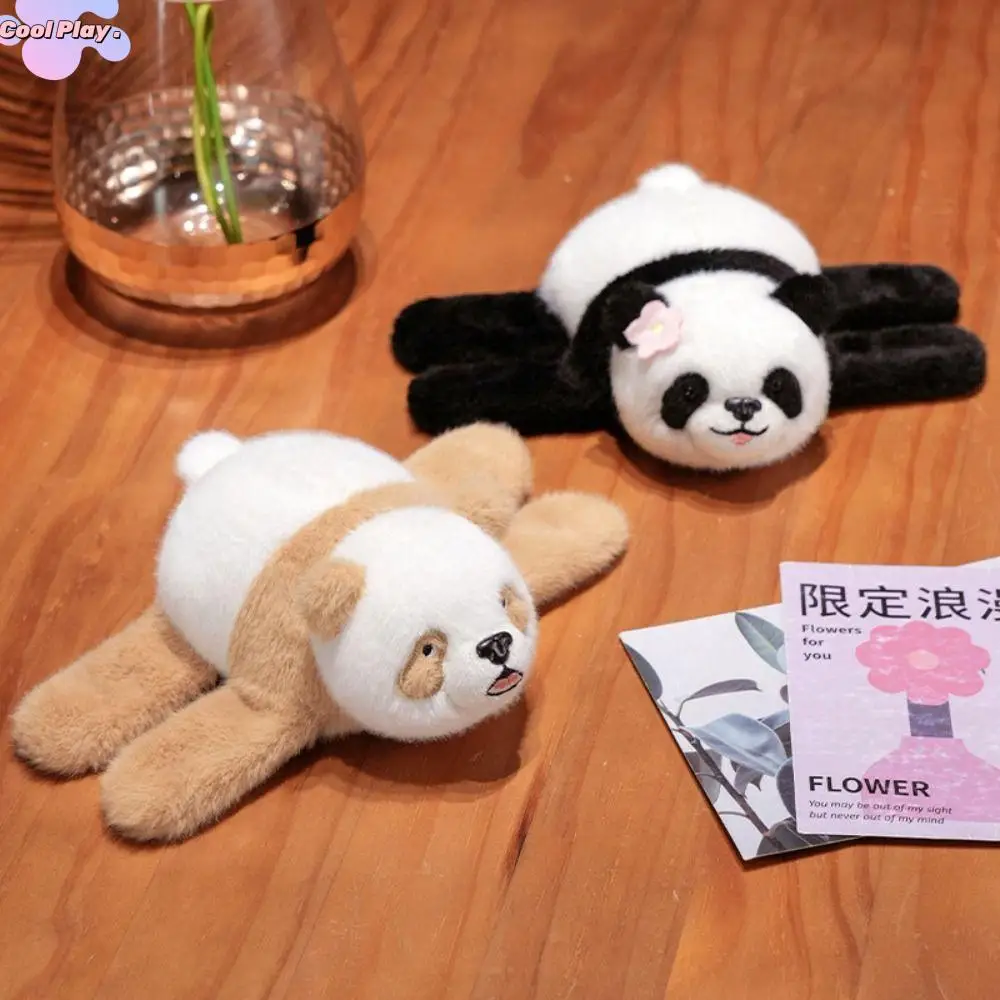 Cute Doll Panda Plush Wrist Band Soft Wrist Style Slap Bracelet Series Funny Self-Rolling Pop Ring Plush Toy Home Decor