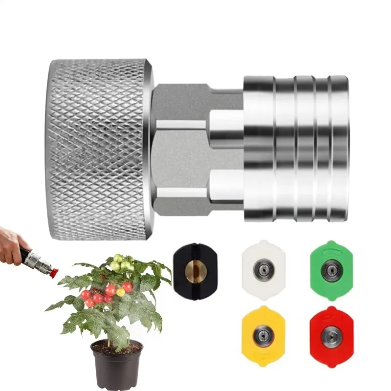 

Адаптер-переходник 3/4" GHT на 1/4" для быстрого подключения садового шланга к моющему аппарату высокого давления, для полива растений, уборки на террасе и улице