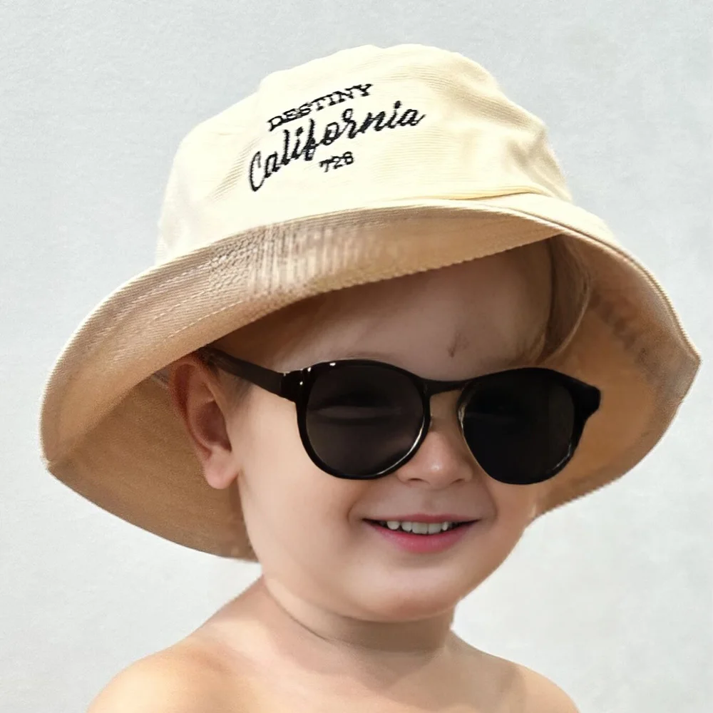 Baby Hat Cotton Outside Travel Beach Children Sunshade Cap For Boys Girls Kids Fisherman Bucket Hat Panama Hat 50-52Cm