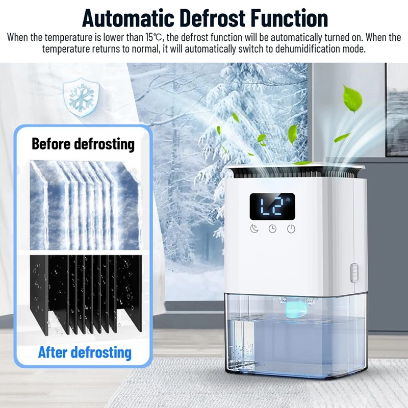 ABBN-Dehumidifier Electric Dehumidifier Cellar 1300 Ml Room Dehumidifier Small Dehumidifier For Home Bathroom Bedroom Eu Plug