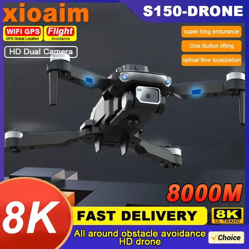 

For Xiaomi S150 Drone 2 Camera 8K Optical Flow Positioning Brushless Motor Four Sided Obstacle Avoidance Quadcopter