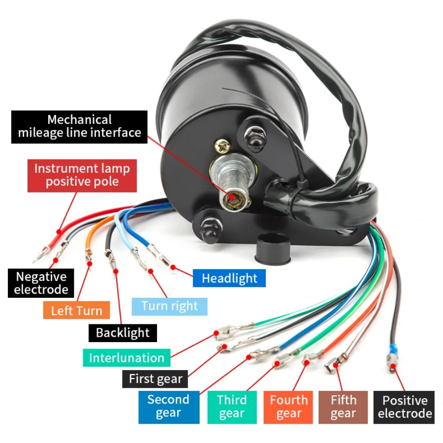 Motorcycle Accessories LED Kilometer Headlight Turn Sigal Gear Indicator Light Meter Odometer Motorbike Electronic Speedometer