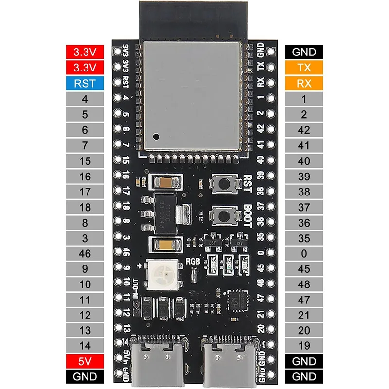 ESP32-S3-DevKitC-1 ESP32-S3 N8R2 N16R8 WiFi Bluetooth-compatible BLE 5.0 Mesh Development Board ESP32 Wireless Module