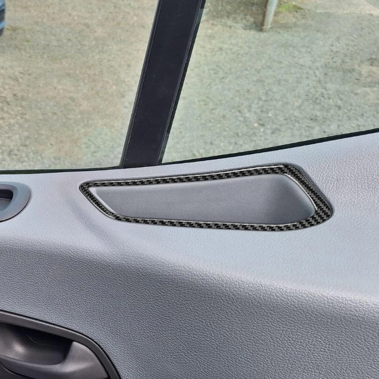 Carbon Fiber Left Right Door Window Storage Tray Trim Frame For Ford Transit 2014-2019 Door Interior Decor Accessories Stickers