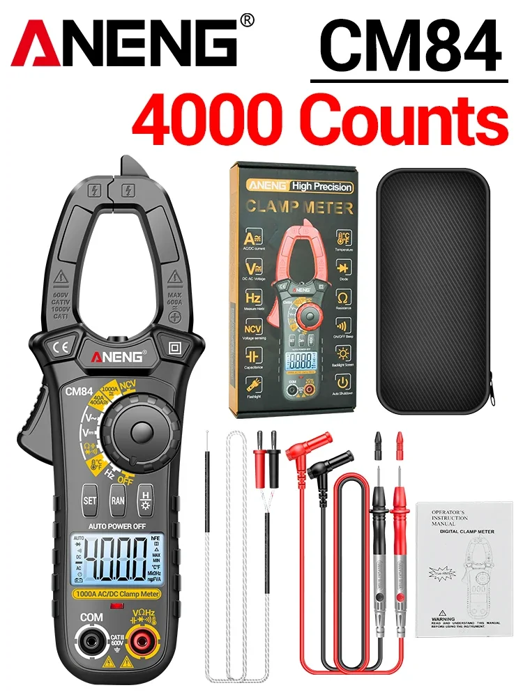 ANENG CM84 Multimeter Stroomtang Elektricien Tester DC/AC Stroom Spanning Contactloze Hoge Precisie NCV Sensing Detector Gereedschap