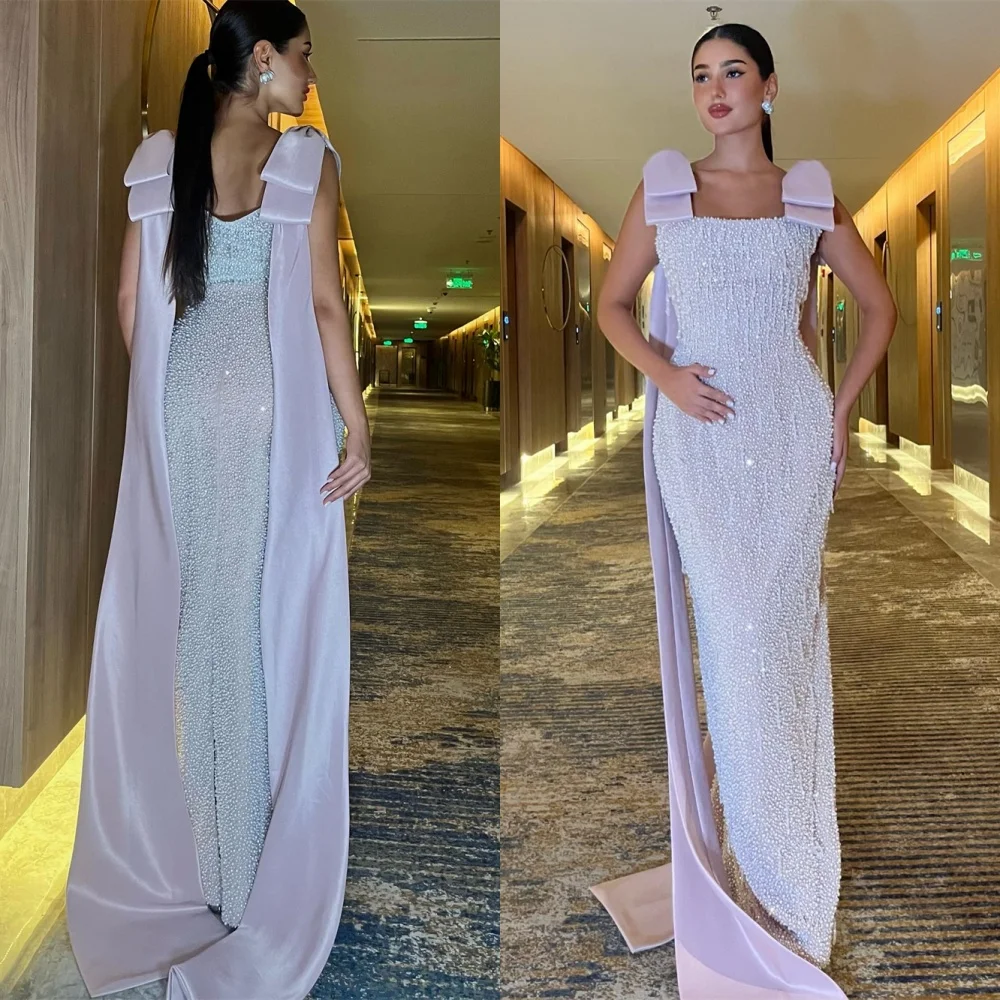 

Customized Fashion Satin Evening Dresses Luxury Strapless Sleeveless Bow Homecoming Dresses Formal Special Occasion Gowns