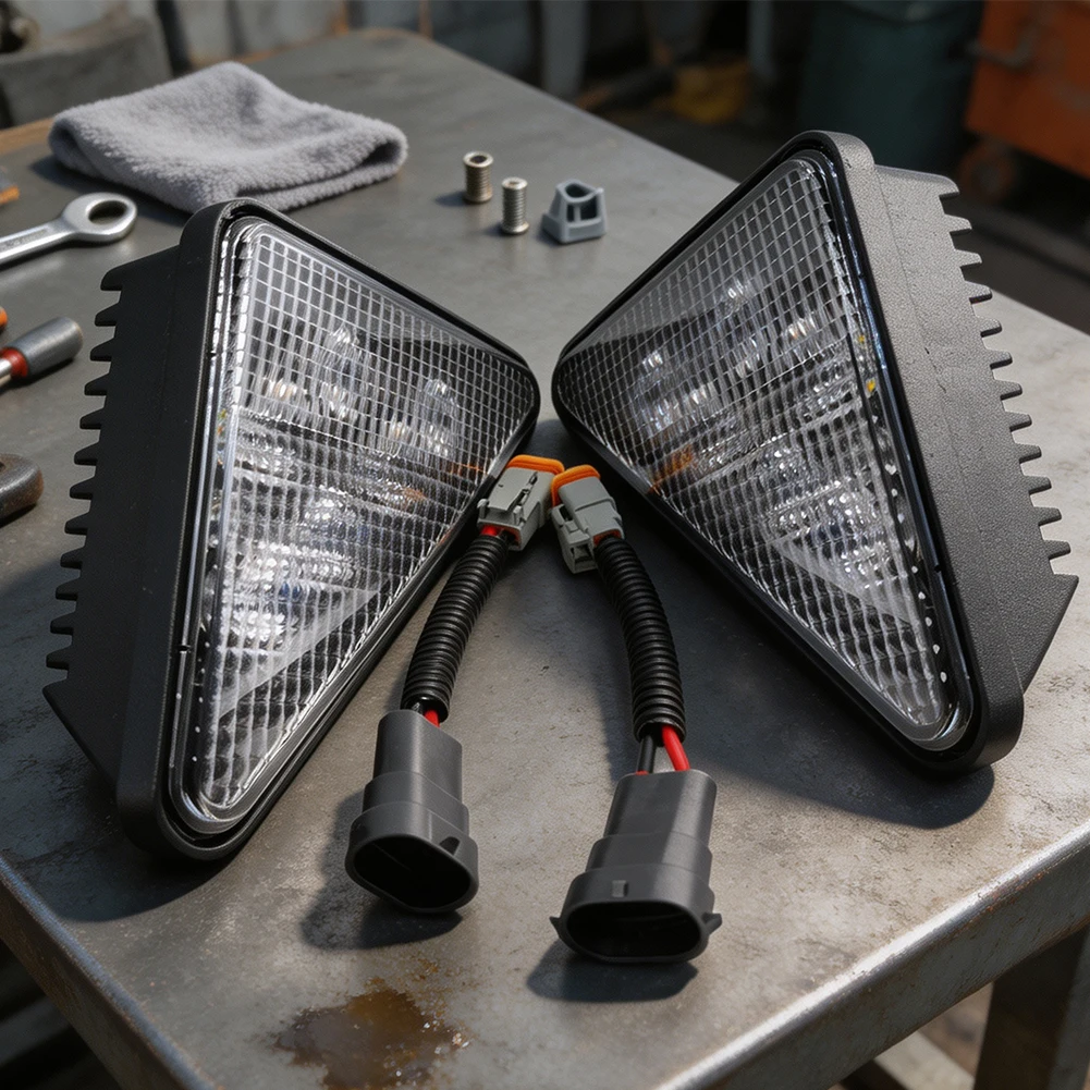 LED Headlight Kit for Bobcat Skid Steer Loaders S175 S185 S205 S220 S250 for s300 S330 10-30V DC Wide for illumination Range