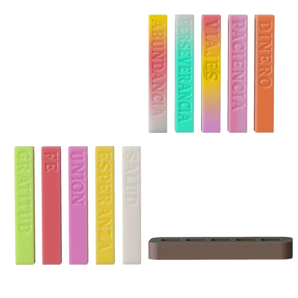 Candle Mold Clear Patterns Long Strip Candle Mold Spanish Blessing Mold Handmade For Home Blessing Birthday Party Decoration