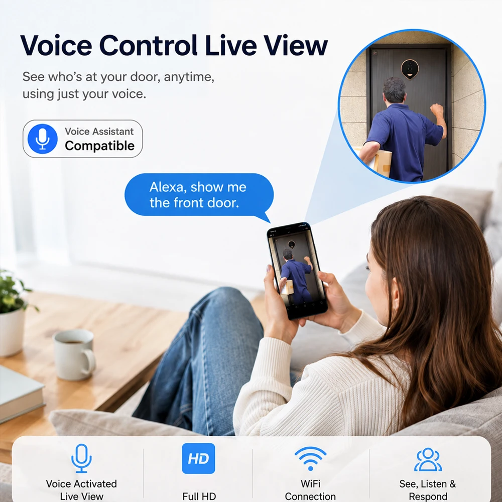 5MP Tuya Smart Peephole Camera 4.3 Inch Display 5000mAh Long Life Battery WiFi PIR Detection Night Vision Apartment Door Monitor