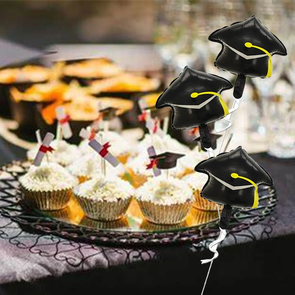 10 قطعة بالون قبعة التخرج ، بالونات قبعة غراد بالونات غراد 2025 لتزيين حفلات التخرج #4