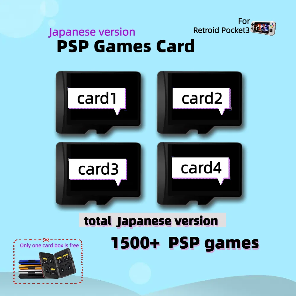 

TF Retro Game Card For Retroid Pocket 3 PSP Plus Flip RP3+ Japanese Version 1500+ All Collection TF Memory Retro Open Source