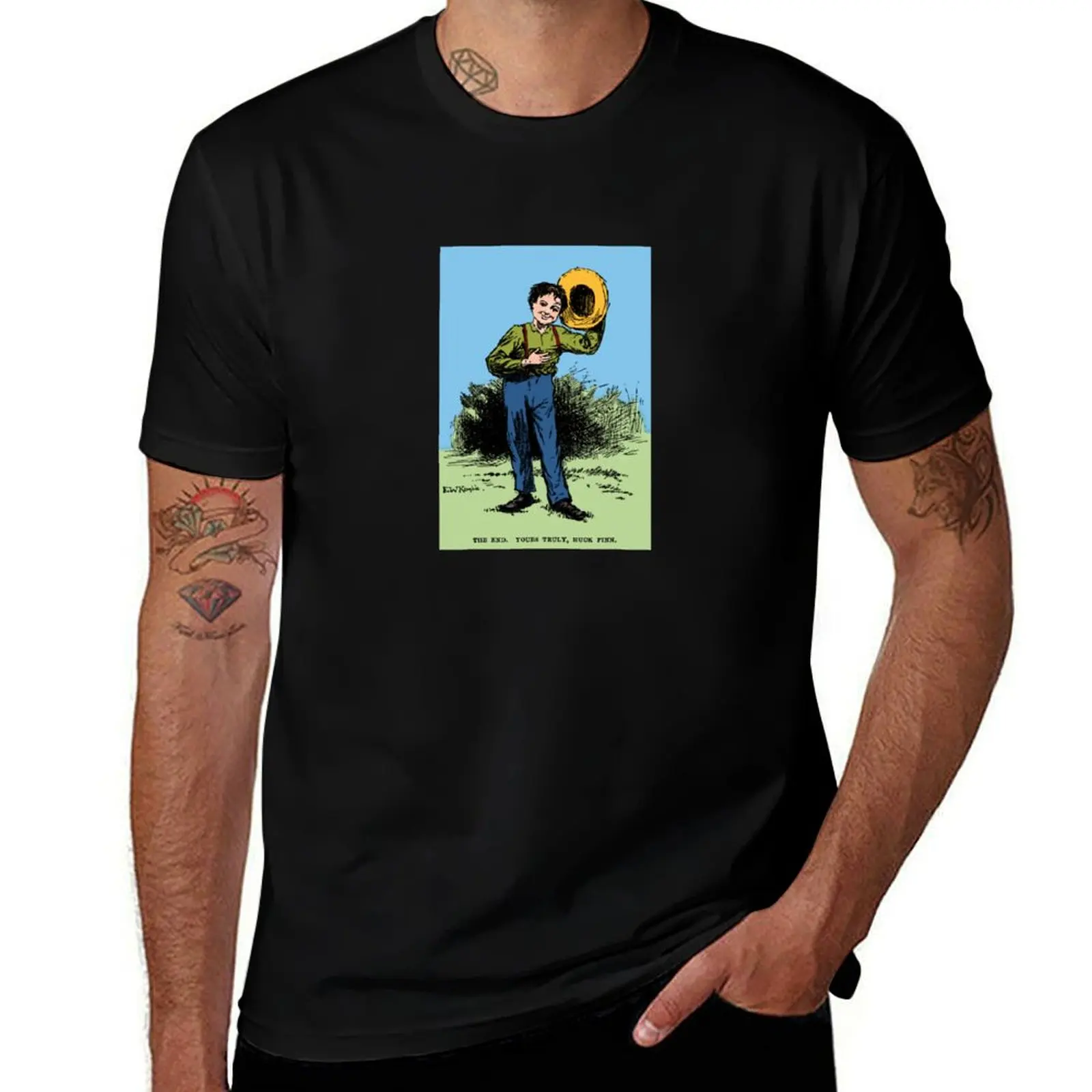 

Huckleberry Huck Finn by Mark Twain T-Shirt Anti-Perspiration Workout Top