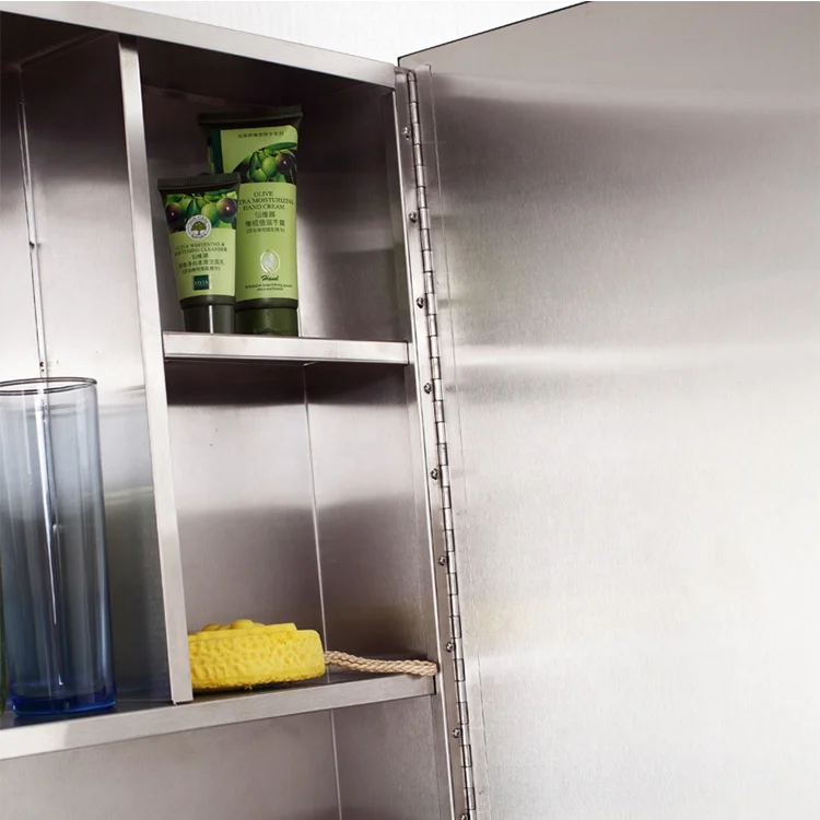 Stainless steel bathroom vanity medicine cabinet wall-mounted bathroom cabinet with mirror