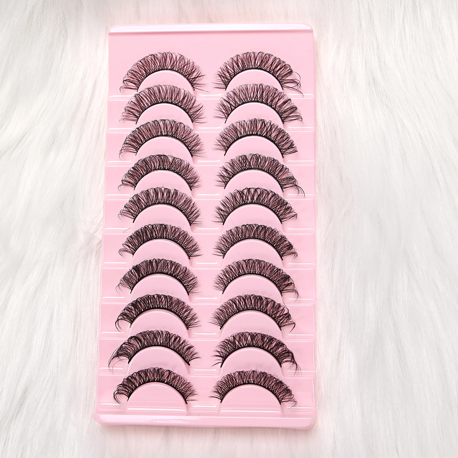 10 paar D Curl Russische nepwimpers - Zachte nep-nerts Herbruikbaar, langdurig Gemakkelijk aan te brengen, perfect voor feest-/dagelijkse make-up