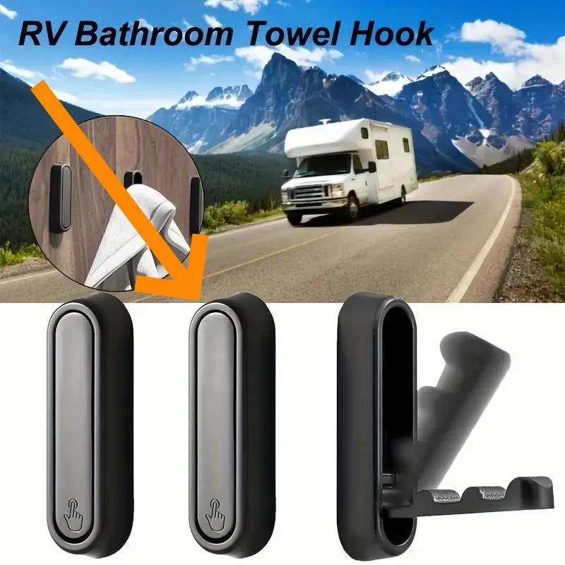 1/2/3PC RV Bathroom Towel Hook Aluminum Alloy Rust-Resistant Easy Install Space-Saving Storage Accessory For Camper Caravan