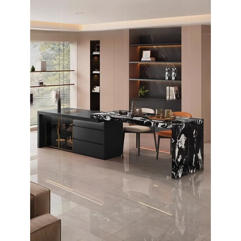 

Retractable household slate glass door multi-function