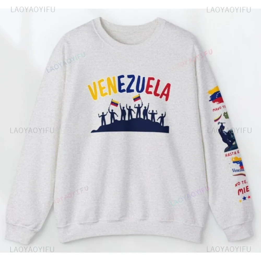 We Are Not Afraid Venezuela Libre Flag Print Long Sleeve Pullover Venezuelan Men and Women Are Suitable for Sweatshirt Clothing