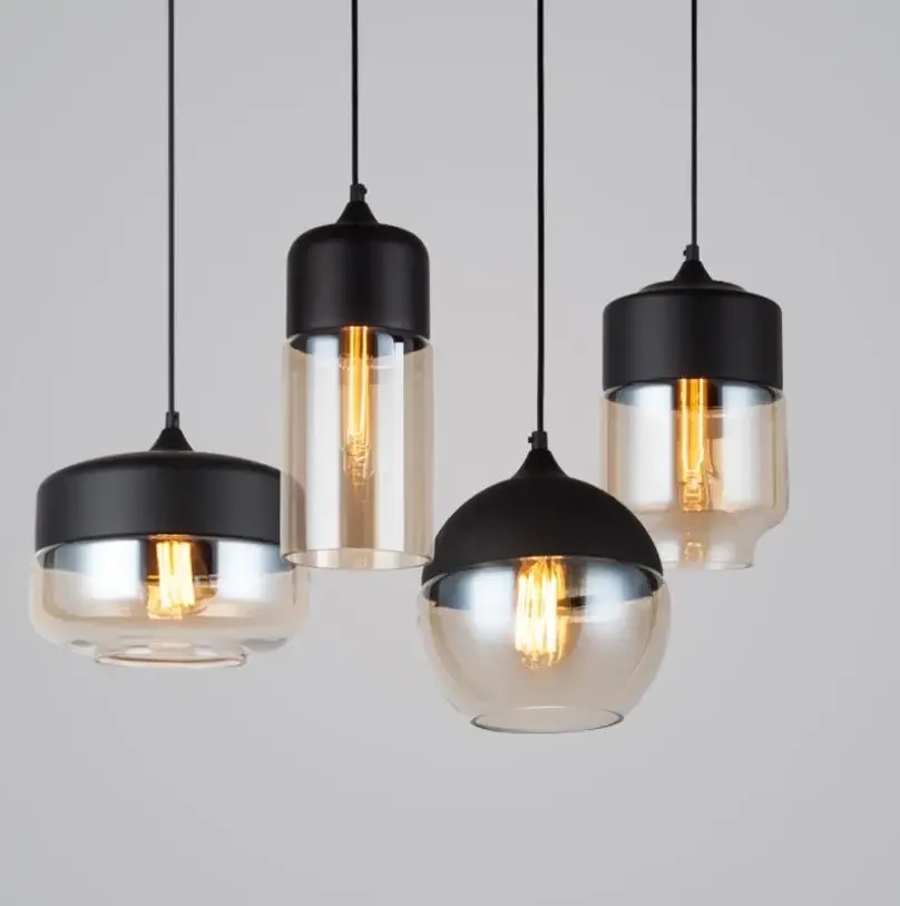 

Nordic Modern loft hanging Glass Pendant Lamp Fixtures E27 E26 LED Pendant lights for Kitchen Restaurant Bar living room bedroom