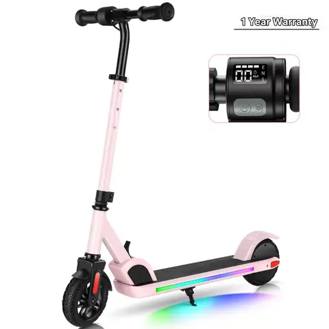 Scooter électrique CAROMA pour enfants âgés de 6 à 12 ans, moteur 150W, hauteur et vitesse réglables, scooter électrique pliant, garantie UL 1 an