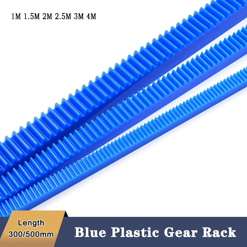 1PCS Blue Plastic Gear Rack 1/1.5/2/2.5/3/4 Module Straight Teeth Drive Rack Length 300/500mm 15x15-40x40 Spur Gear Rack