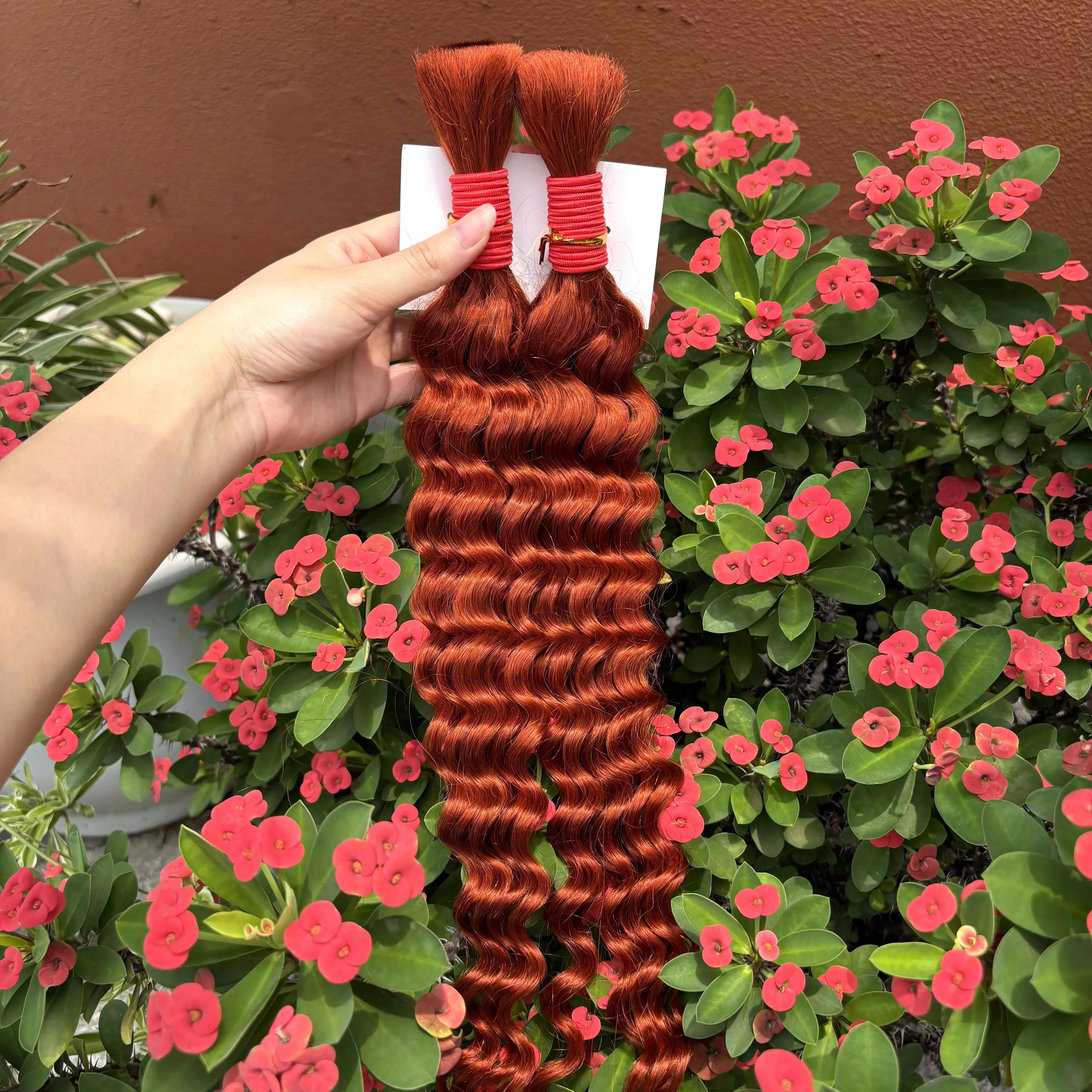 22 24 inch diepe golf bulk menselijk haar voor boho vlechten geen inslag gekleurd 100% 12A menselijk haar bulk krullende extensions voor vlechten - afbeelding 1