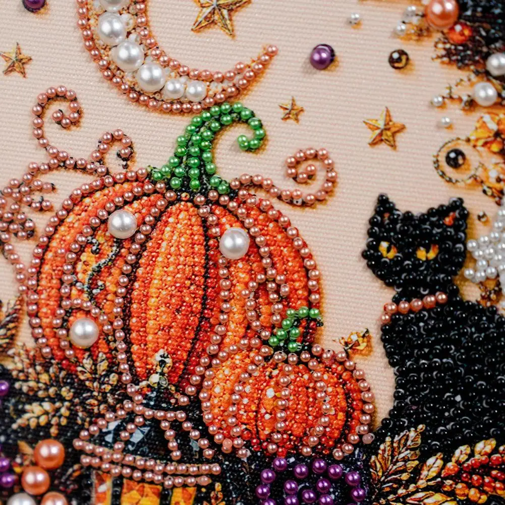 Halloween Ghost Pearl Art Kit for Adults DIY Pearl Painting Craft Kit Beginner Friendly Halloween Pearl Diamond Art Wall Decor