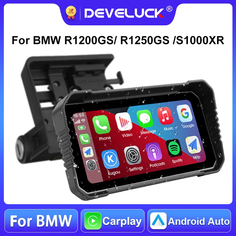 

6,25-дюймовый экран Carplay для мотоциклов BMW R1200GS/R1250GS/R1300GS/S1000XR, GPS-навигация, беспроводная связь, Android Auto, IPX7, водонепроницаемый