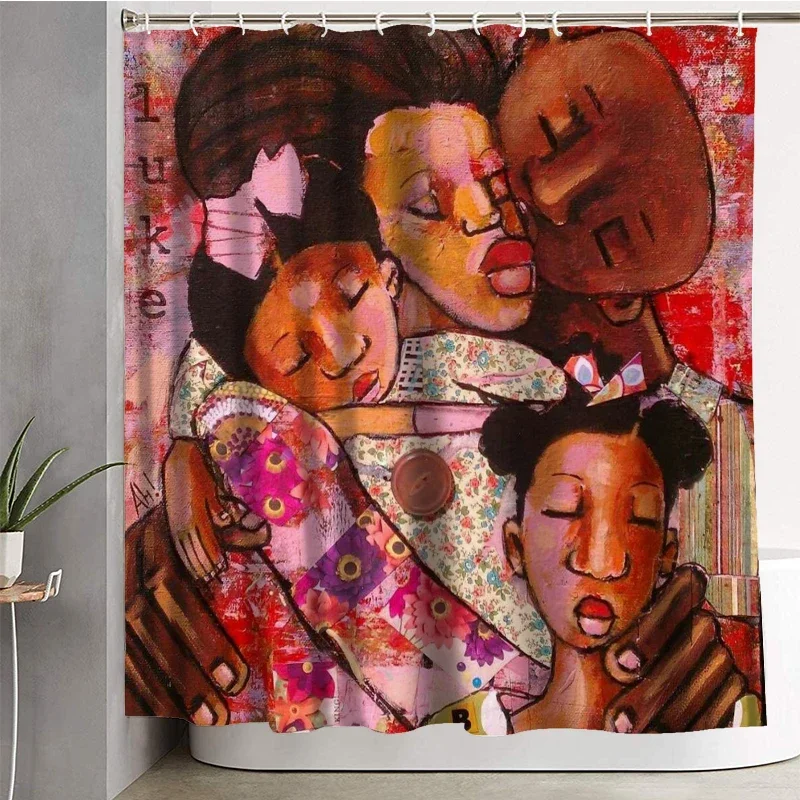 Mother Day African American Shower Curtain Bathroom Decoration