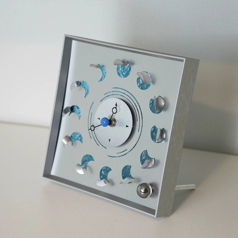 Modern Creativity Decor Desk Clock Retro Living Room Metal Aluminum Plate Mute Number Clock Watch Bedroom Wall Clock Home Decor